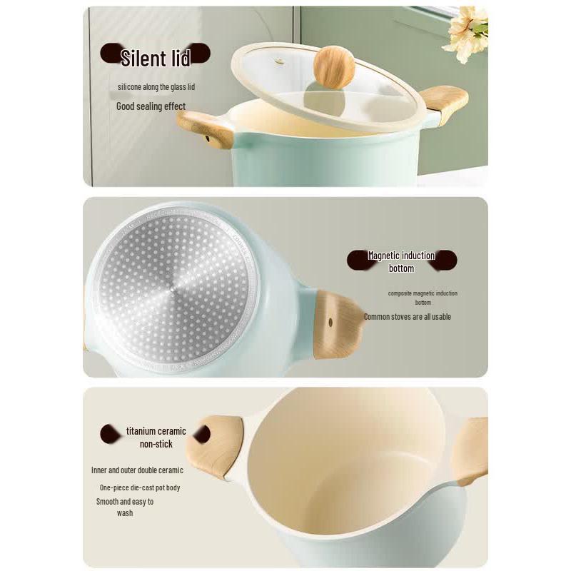 COOKER KING 22cm Celadon Non-Stick Ceramic Soup Pot