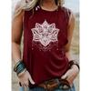 Vintage Tank Tops Women Fashion Sleeveless Letter Vest Girls Casual Floral Tanks Tops Crew Neck Tops Womens Clothing Tattoo