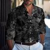 Camicia a Maniche Lunghe con Fantasia Trendy, Elegante Casual da Uomo