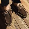Fashion British Style Thick Sole Men Leather Sneakers Simple Design Suede Leather Lace Up Men Casual Footwear 2025 New Spring