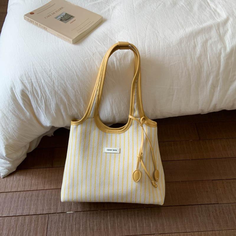 Stripes Fashion Women Large Bag Magnetic Closure Inner Compartments Work School