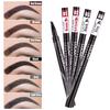 Waterproof Sweatproof Eyebrow Pen 4-Head Fork Tip Eye Brow Enhancer Long Lasting Eyebrow