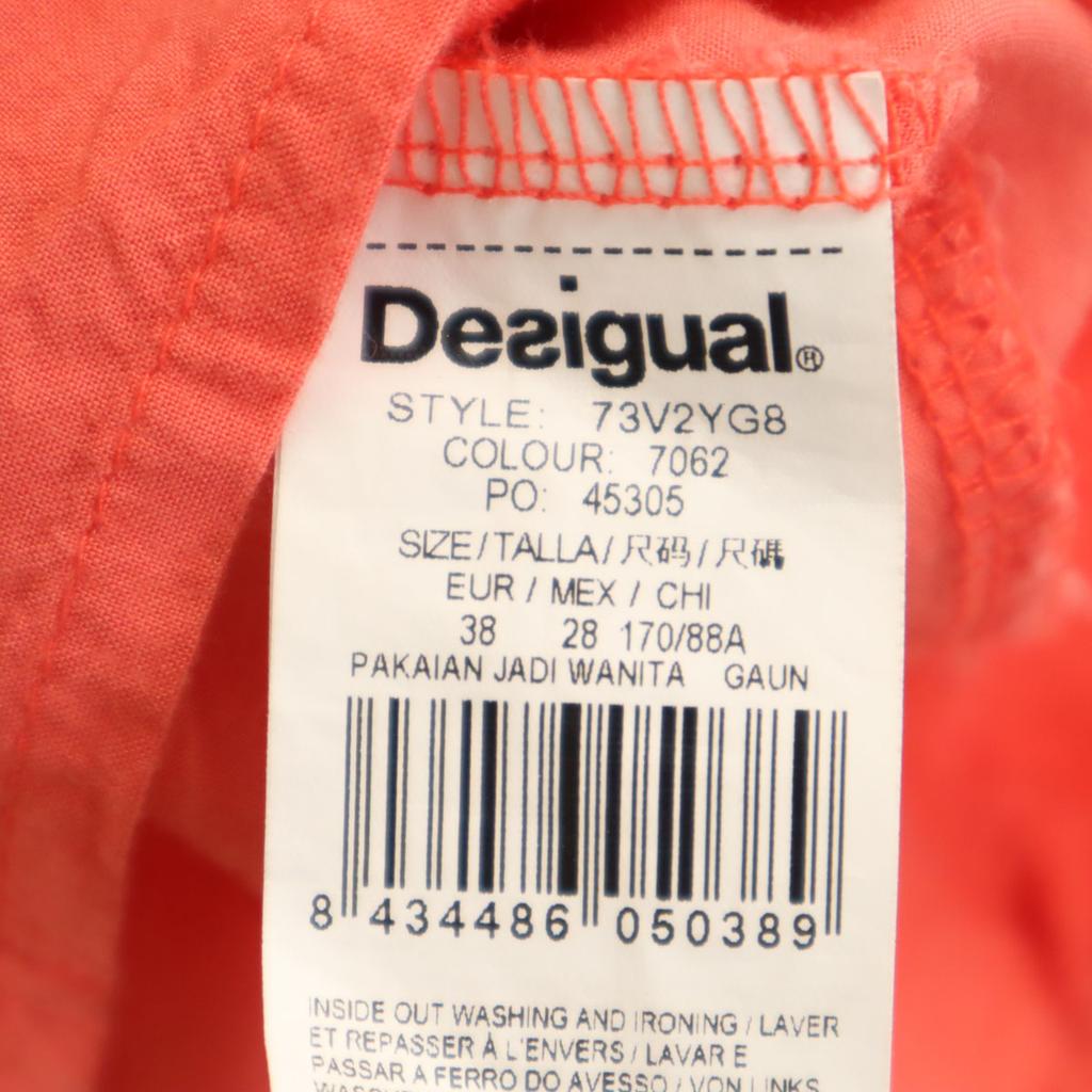 Desigual Lace Embroidery_ No Sleeve Long Dress 38 Pink Women Used