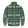 Men's Casual Quarter-Zip Stand Collar Sweatshirt with Christmas Print, Holiday Pullover