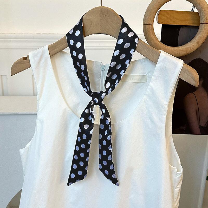 Langer Seidenschal, hochwertiger Halsschal, neuer multifunktionaler Seidenschal, Taschenumwicklung, Kopftuch, Stirnband, Haargummi.