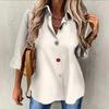 Women Autumn Long Sleeve Single Breasted Blouse and Shirts Candy Color Button Solid Shirts Tops