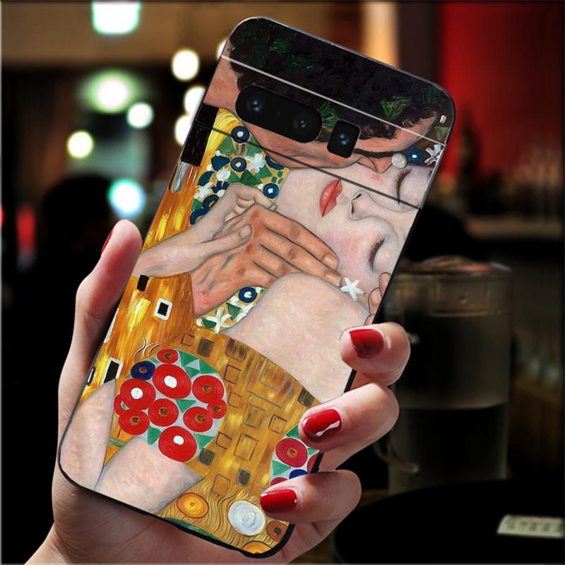 

Phone Case For Google Pixel 10 9 Pro XL 9A 8 7 6 Pro Pixel 8A 7A 6A Pixel 8 7 6 5 Kiss Gustav Klimt Golden Tears painting Google Pixel 8 Pro