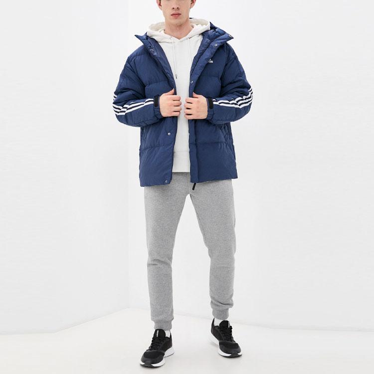 adidas Puffy Down Jacket With Hood Men Outerwear Blue H20756