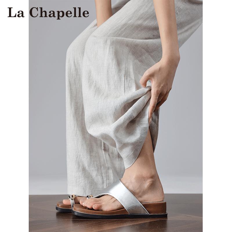 Women s Summer Old Money Style Ice Silk Linen Wide-Leg Pants M