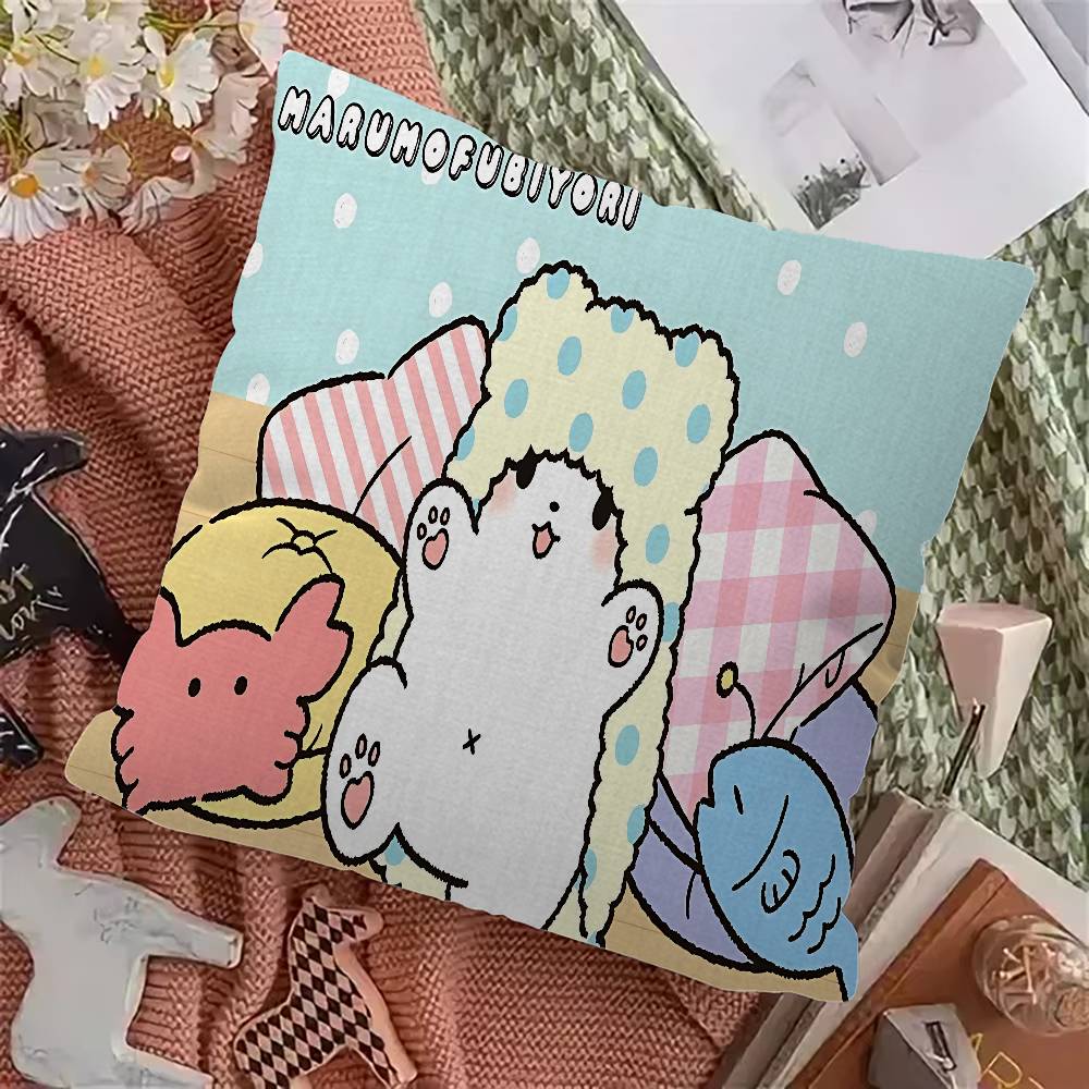 Cute Cartoon Marumofubiyori Pillow Cushion Cover Pillowcase Living Room Sofa Home Decor