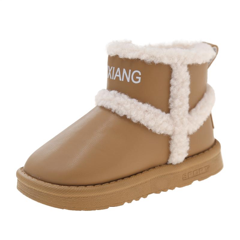 

Хлопковая обувь для мальчиков и девочек, корейская версия новых нескользящих теплых зимних хлопковых сапог разных цветов 37 жёлтый