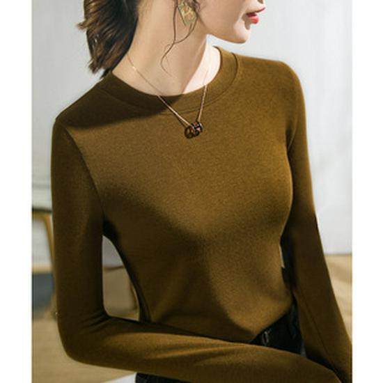 Women's Merino Wool Summer Base Layer: Black Long Sleeve Round Neck Slim Fit T-shirt (2025 Collection)