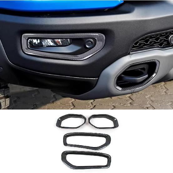 

Car Accessories Fit for Dodge Ram 1500 TRX 2025 2024 2023 2022 2021 2020 Exterior Decoration Front Fog Light Lamp Frame Cover Trim (Matte Red) ABS 4 Glossy Carbon Fiber