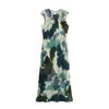 2025 Spring Women's European & American Style Silk Satin Print Midi Dress