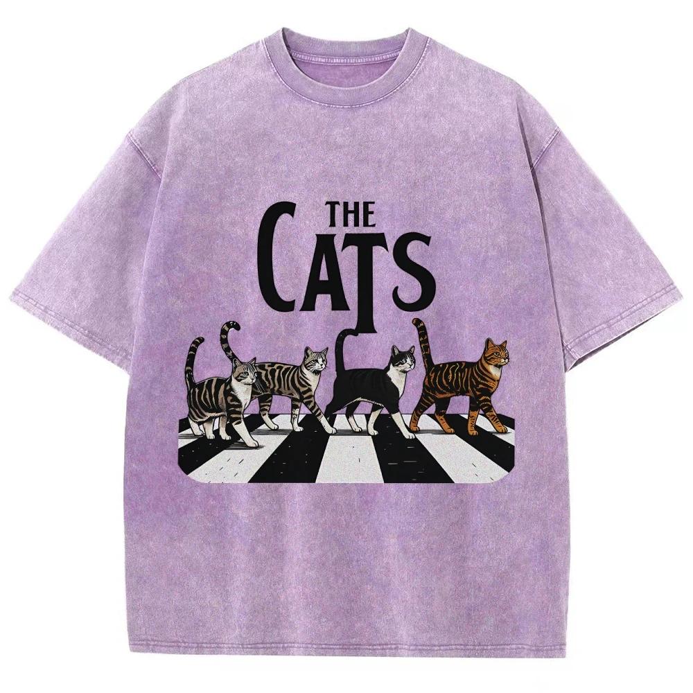 Cat Lovers Sportswear Gym Short Sleeves Y2K Style Top Round Neck Graphic T-Shirts For Women and Men Punk Style Unisex