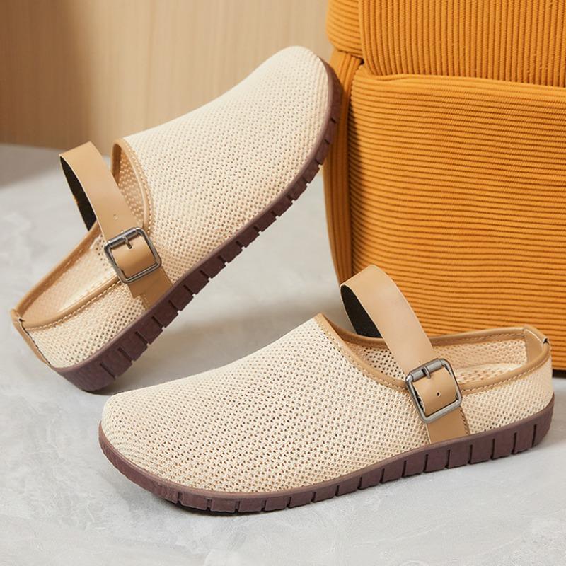 Fashion Women's New Multifunctional Retro Soft Soled Sandals Ins Women's Outdoor Slippers Casual Mesh Bread Head Half Drag Summer Daily