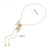 Women's Long Tassel Pendant Choker Retro Fishbone Adjustable Thin Link Necklace for Cocktail Party Jewelry