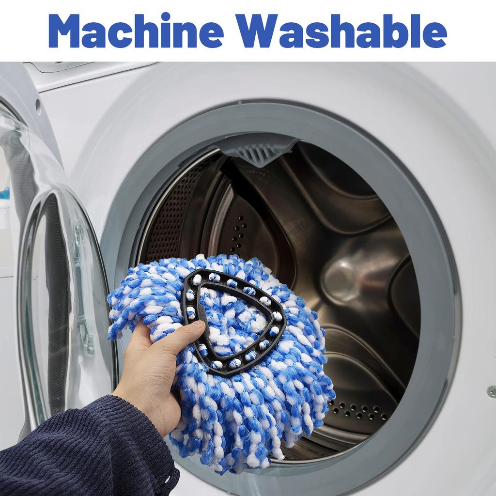 For O-Cedar EasyWring 2 Tank System Rotating Mop Base+4 Spin Mop Replacement Cloth Head Accessories Set