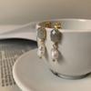 [Earrings available] Natural freshwater pearl drop gemstone earrings