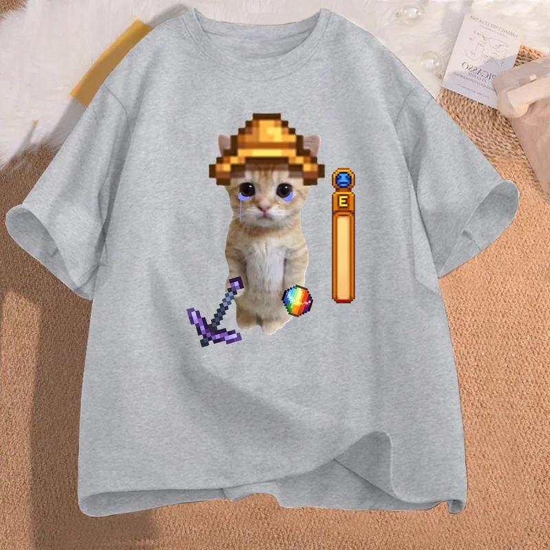 Stardew Valley El Gato T Shirt Mens Clothes Streetwear High Quality Short Sleeve Game Graphic T Shirts Streetwear Tees