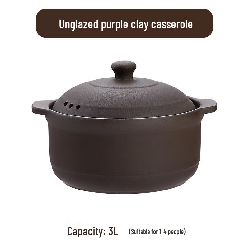 Naijiang Zisha Unglazed Clay Stew Pot