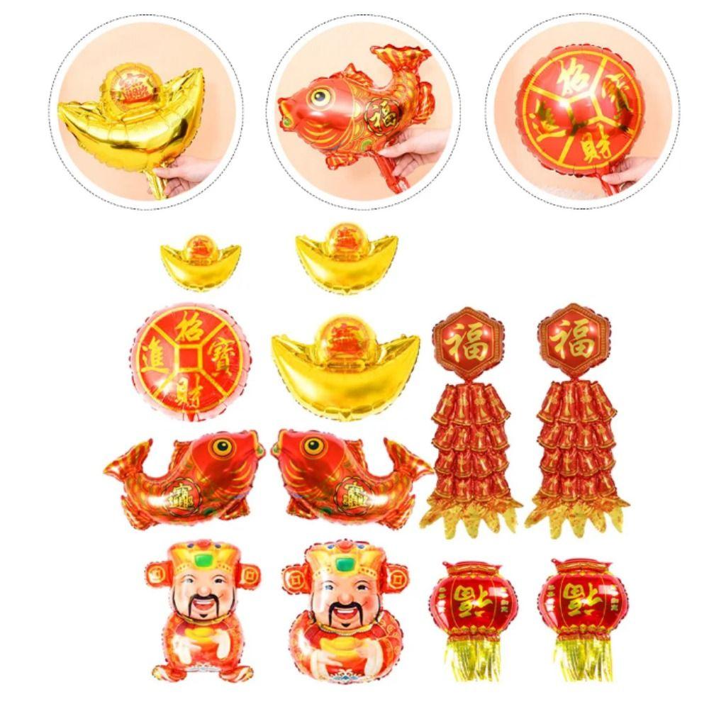 Decorative Chinese New Year Balloon Big Size Maroon Blessing Bag Balloons  Spring Festival