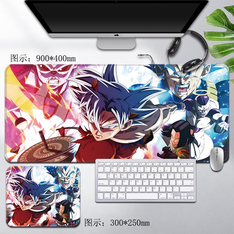 

Cartoon HD Print Dragon Ball Leather Mouse Pad Son Goku Super Gaming Keyboard Office Desk Pad Super Saiyan Animation Peripheral 30x60x0.2cm