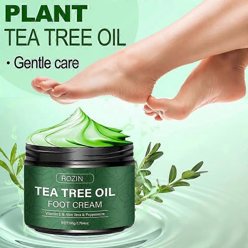 Çay Ağacı Yağlu Ayak Bakımı 50g: Doğal, Antibakteriyel, Bitki Özleriyle Ferahlatıcı. E Vitamini, Aloe Vera ve Nane İçerir