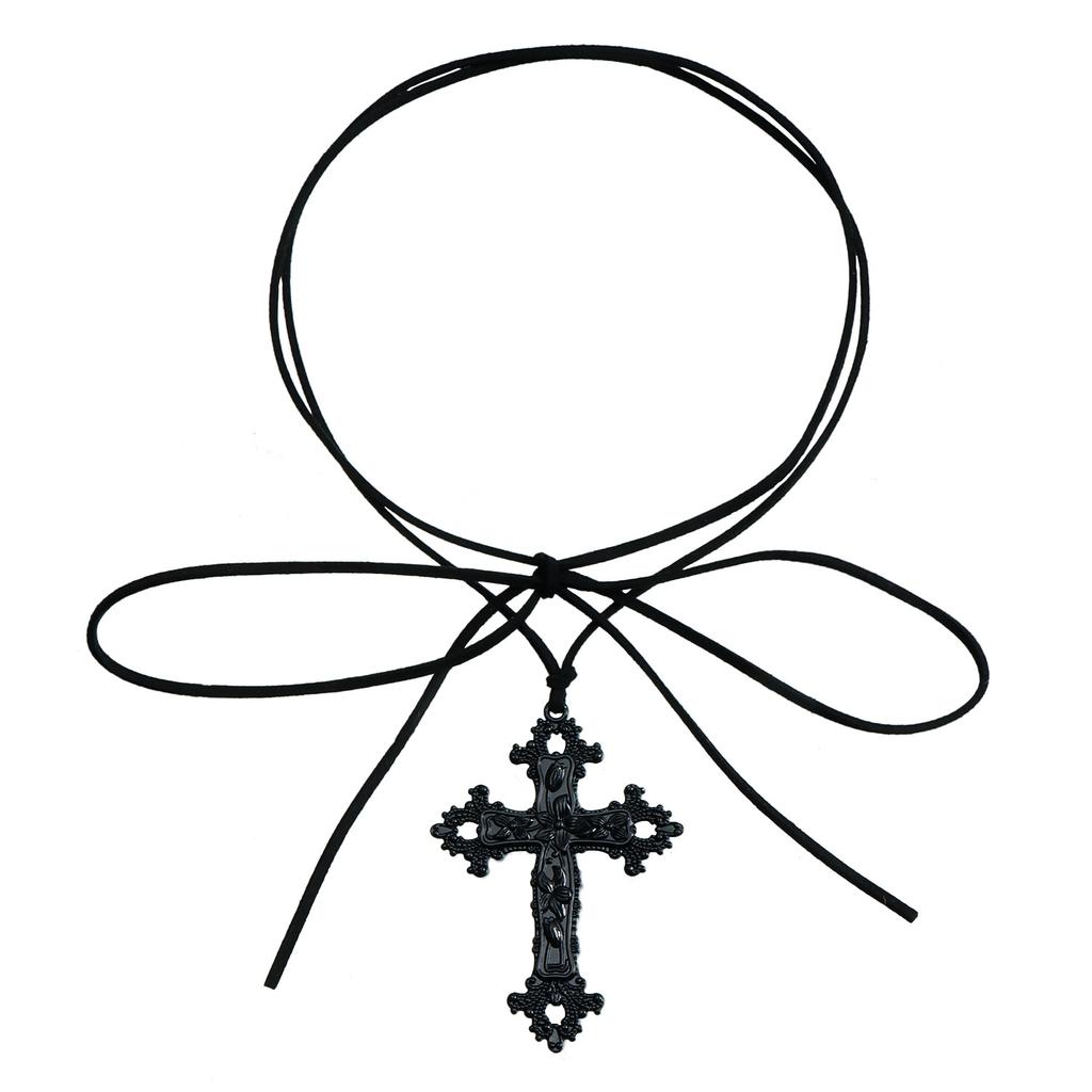 Accessories Dark Gothic Cross Love Velvet Collarbone Chain Sweet Cool Babes Y2K Necklace