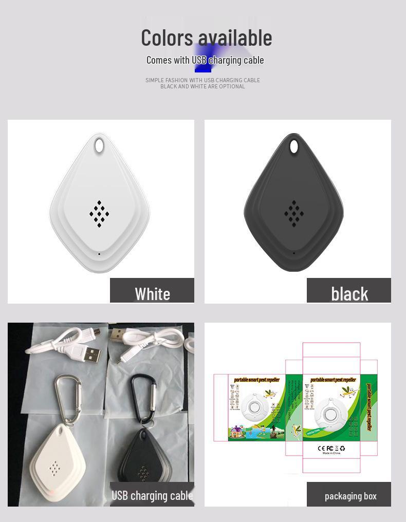 USB Ultrazvukový Odpudzovač Mačiek a Komárov pre Tehotné Ženy a Deti - Prenosný Dizajn so Závesnou Sponou