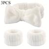 3pcs Adorable Bow Hair Band and Wristband Set, Soft Spa Headband for Washing Face, Makeup, Skincare, and Hair Styling
