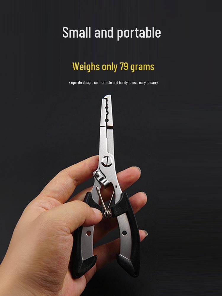 Portable Multifunctional Fishing Pliers: Stainless Steel Line Cutter, Split Ring Opener, Hook Remover
