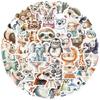 50 Cartoon Animals Wearing Glasses Doodle Stickers Trolley Box Diary Waterproof Stickers