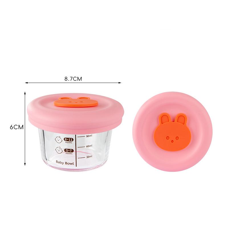 Glass Bowl Baby Food Supplement Bowl With Scale Portable Lunch Box Food Storage Seal Heating Food Grade Silicone