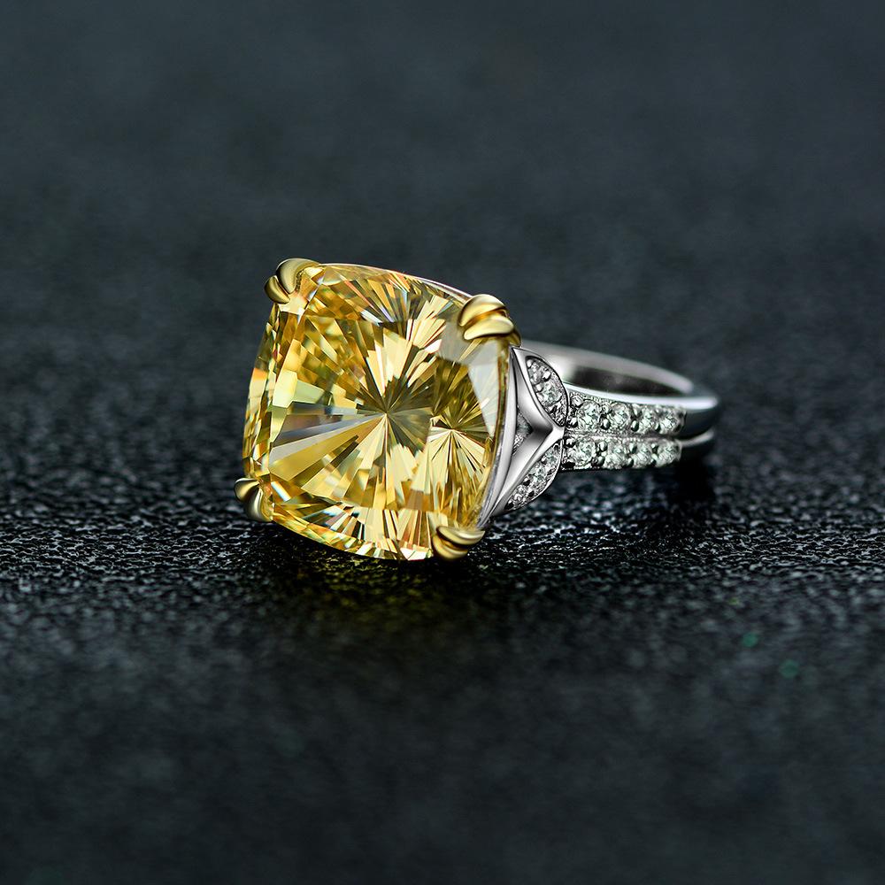Tancise Classic 925 Sterling Silver  Zircon Ring Ladies Jewelry Wedding Promise   Party Gift