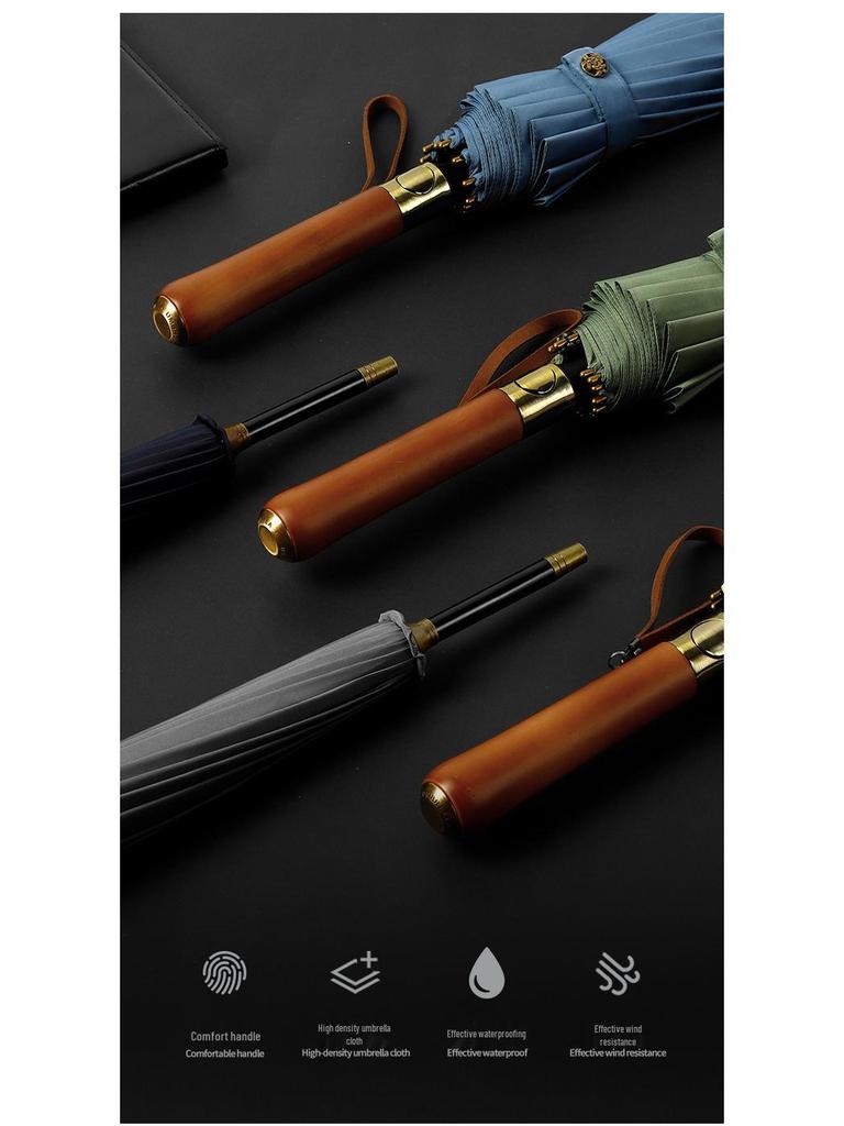 Extra Large Windproof Golf Umbrella: All-Fiber, Long Handle, Automatic, Sun & Rain Protection