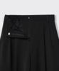 MUSINSA STANDARD WOMAN Women'S Heavyweight Fleece-Lined Two-Pleat Wide Elastic Slacks [Black]