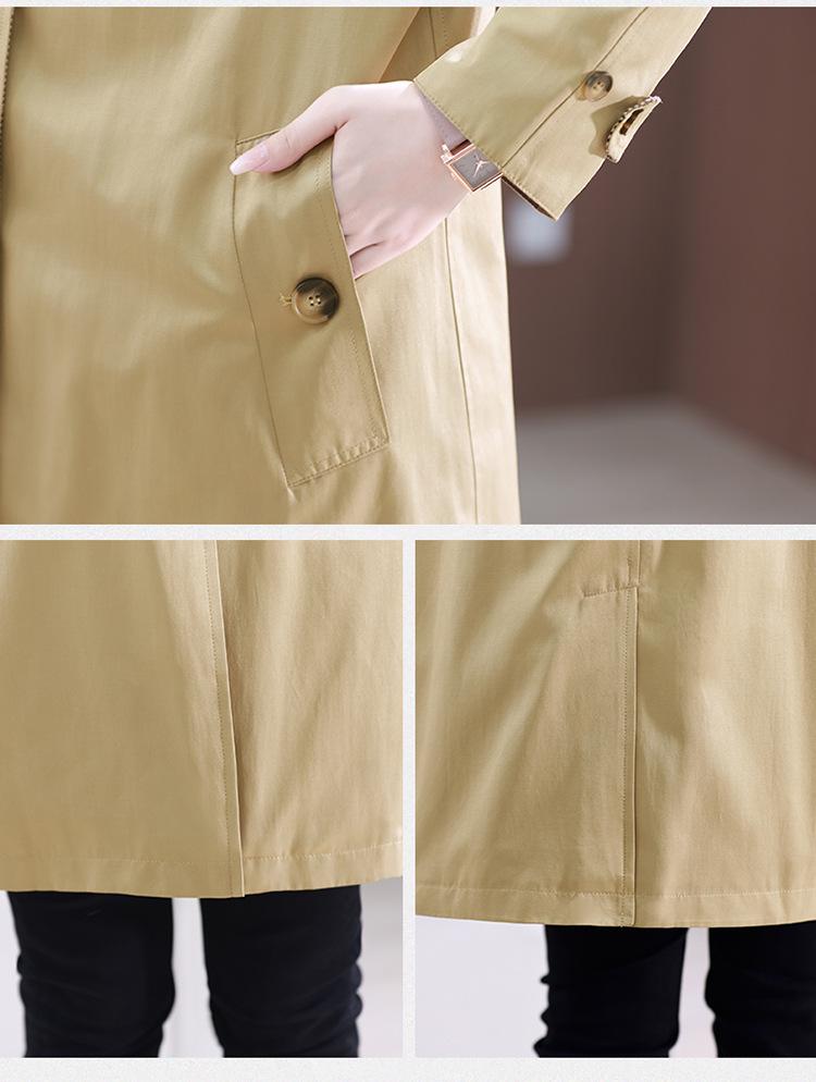 Women's Mid-Length Trench Coat - 2025 Spring/Autumn Fashion, Loose Fit, Plus Size, Perfect for Middle-Aged Women, Casual Sophisticated Style.