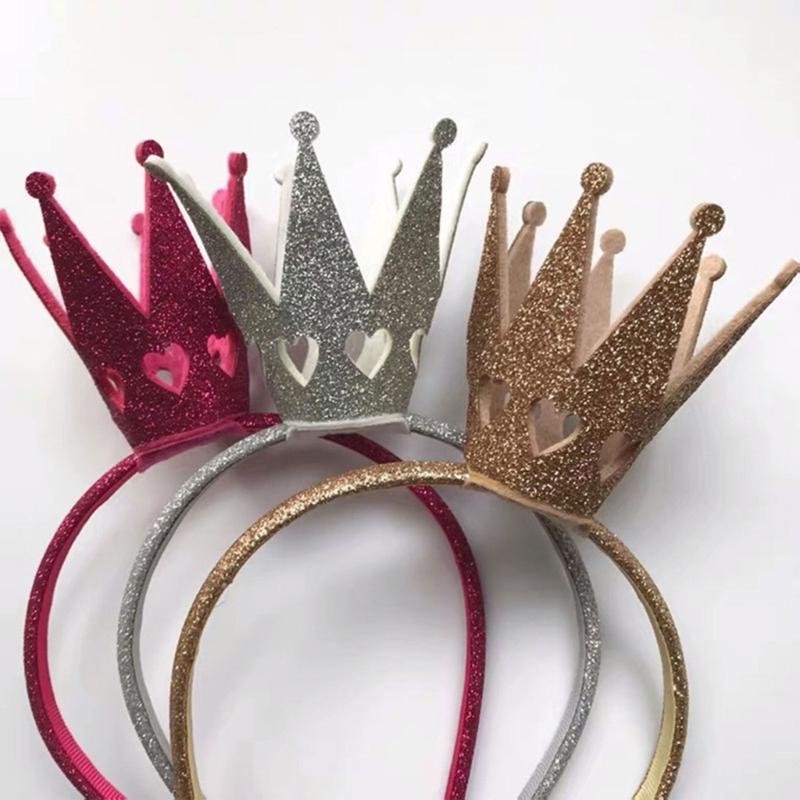 Sparkling Tiaras Crown Headband for Party Soft Padded Hairhoop Hair Accessory for Parties and Birthday Festival Hairband