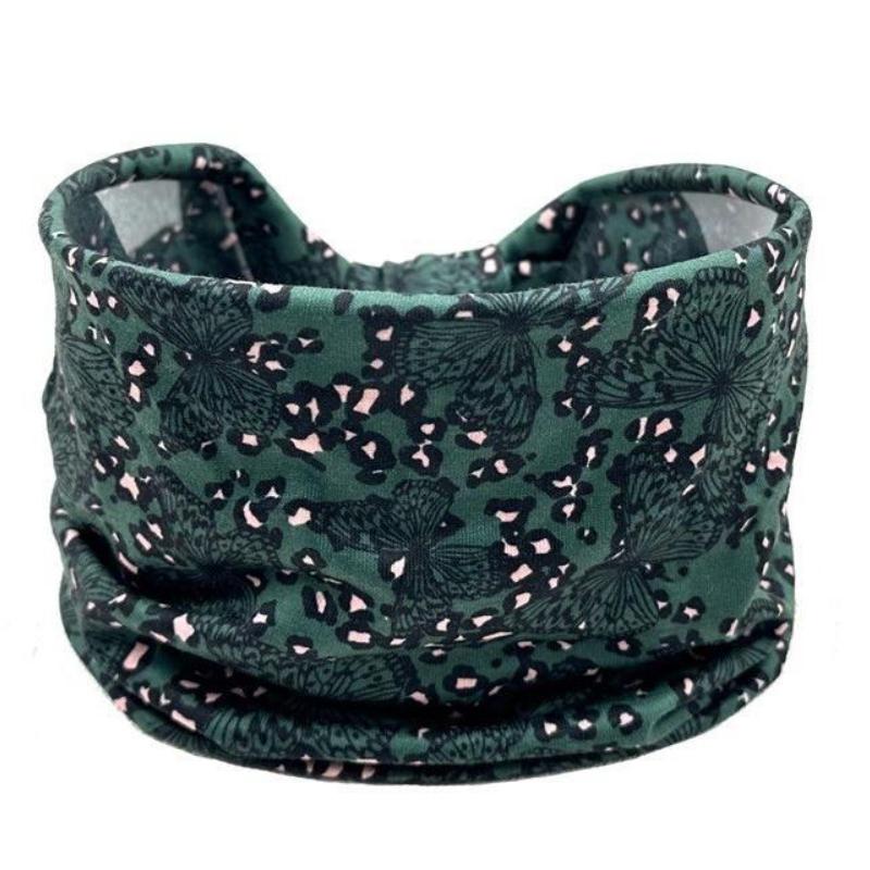 3 Pack Leopard Print Headbands, Knotted Elastic Sports Headbands, Retro Wide Brimmed Cashew Flower Headbands