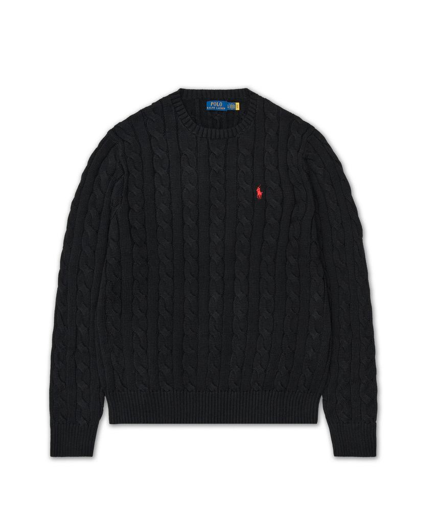 POLO RALPH LAUREN Cable Knit Cotton Sweater - Black