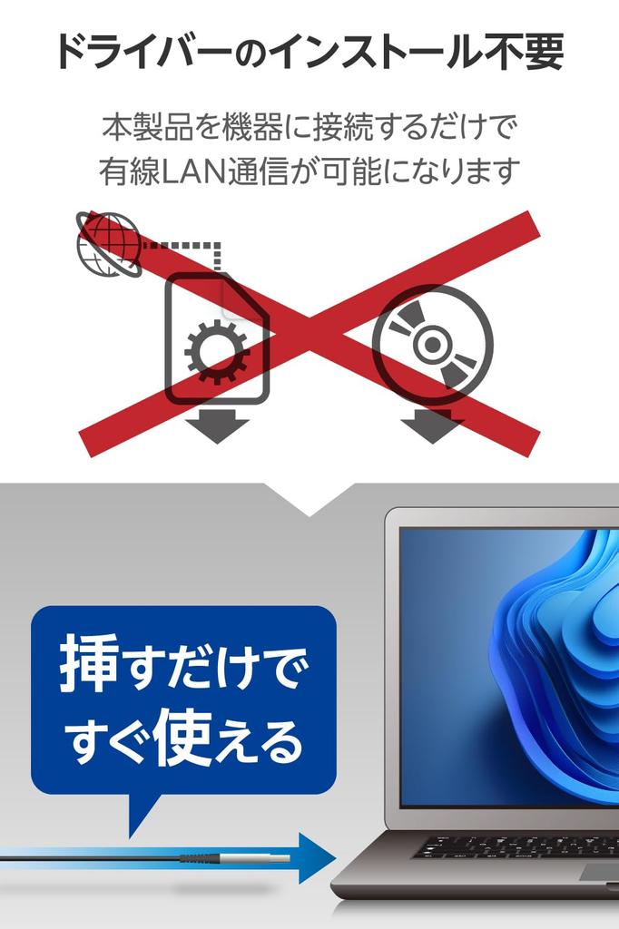 ELECOM to LAN Conversion with MAC Address USB-A Cable, CAT6, Changer, 2m, Black, LD-AL1G20BK