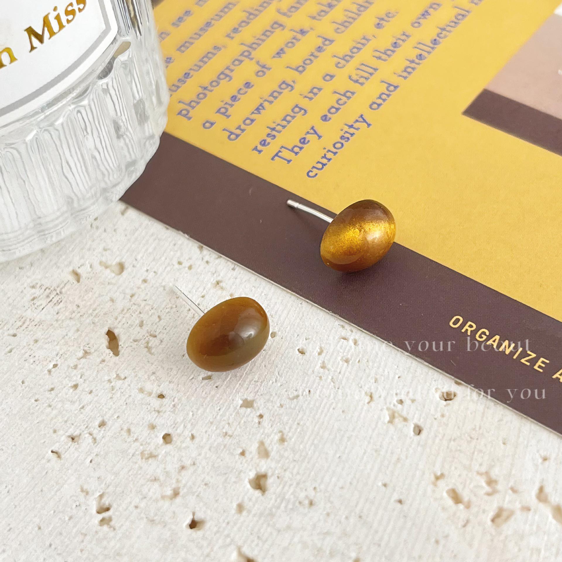 

«Серьги-иглы Майяра 925»: Янтарный жемчуг в стиле ретро для осени/зимы