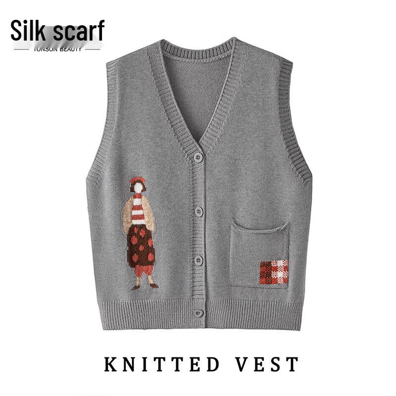 Women's V-Neck Knitted Loose Casual Vest