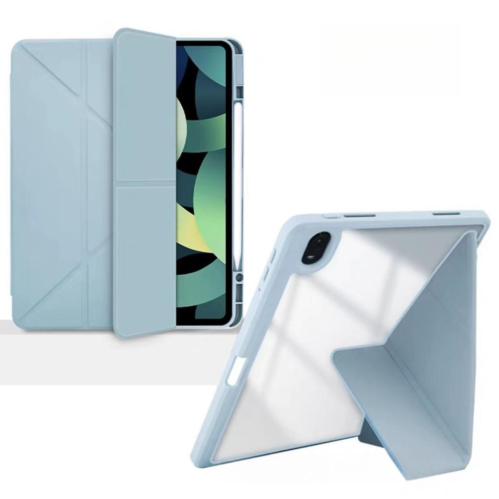 For iPad 10th pen slot protective case Air45 acrylic hard shell Pro11 transformable Y-fold leather cover MIN I6