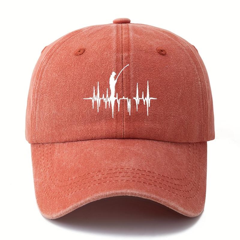 Printed fishing pattern curved eave outdoor sun protection lightweight duckbill cap casual baseball cap suitable for vacation