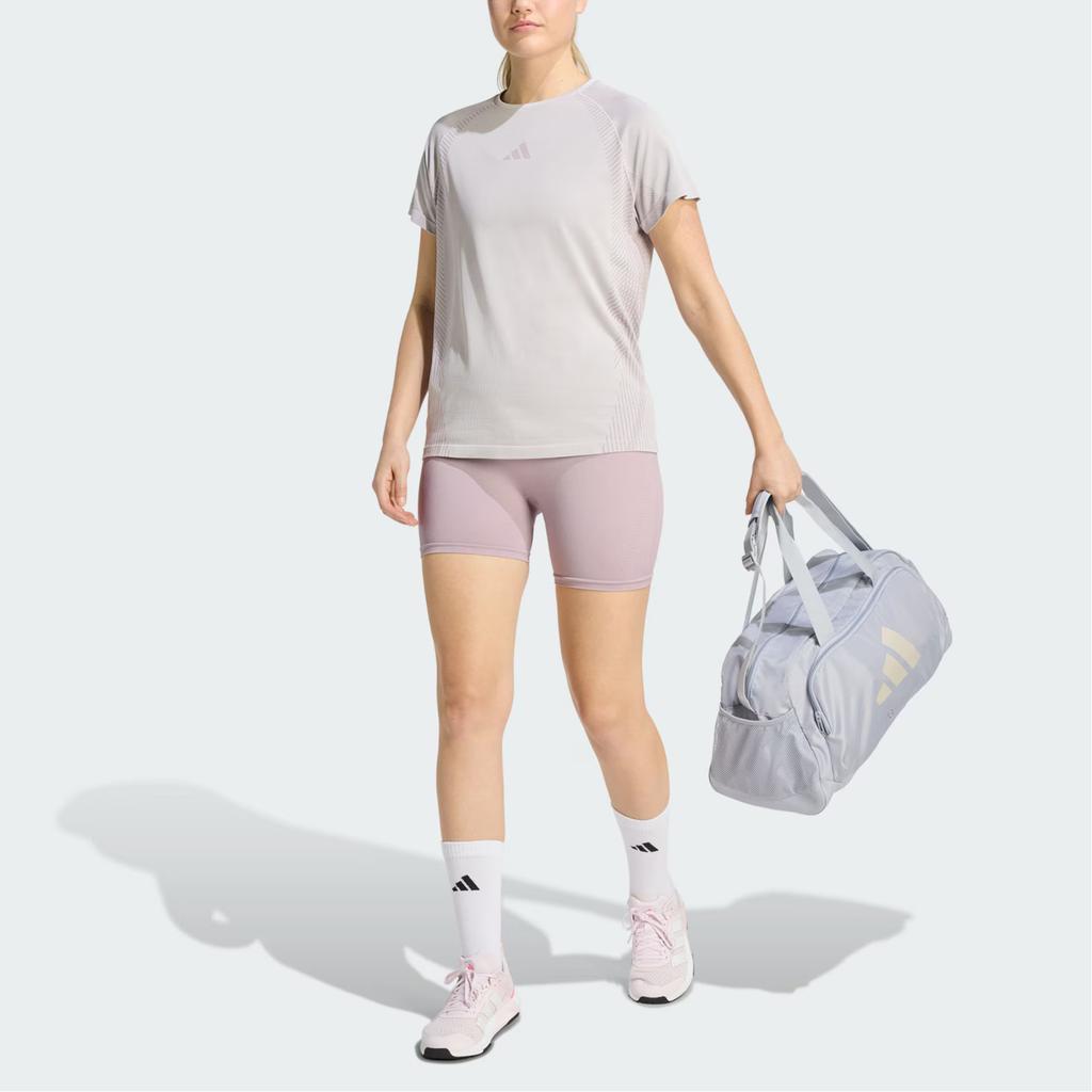Adidas Seamless Knitted Sports Round Neck Raglan Short Sleeve Quick Dry T-Shirt Women Tops KE6866
