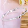 925 Sterling Silver Bracelet Women's Charm Jewelry Gift Glossy Round Belly Simple Bracelet Push Pull Adjustable