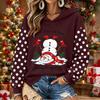 Women's Christmas Print Long Sleeve Top Casual Comfortable Winter Blouse for Holiday Wear