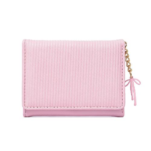 Korean Student Card Card Bag Cute Short Wallet Women Bow Leather Money Holder Wallet Three Fold Wallet Card Holder Coin Purse